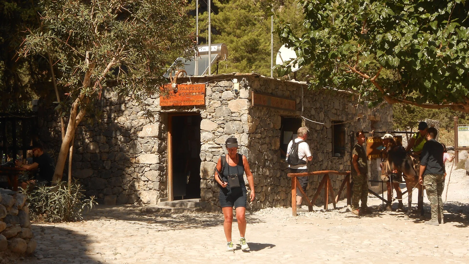 Ticket booth and entrance on the Agia Roumeli side of Samaria Gorge