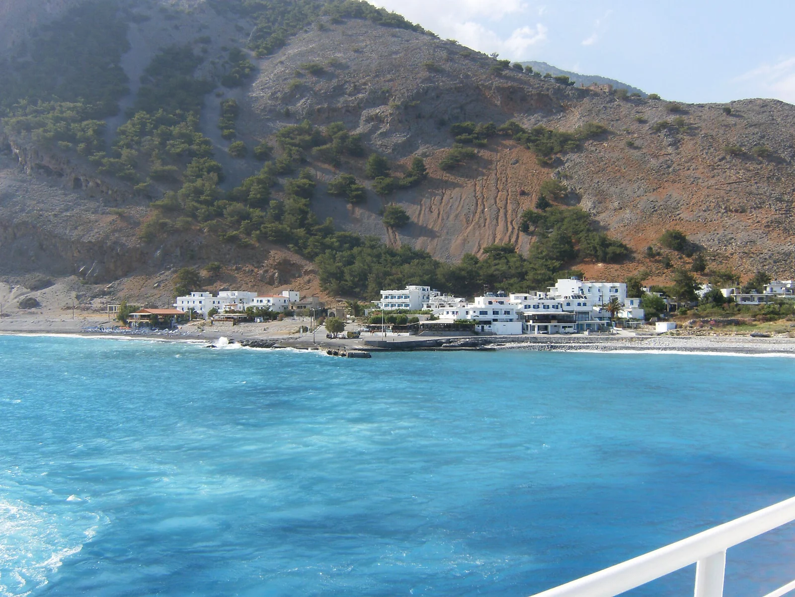 Agia Roumeli photographed from the sea